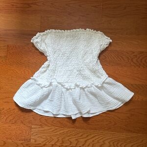 White Ruffled Anthropologie Top